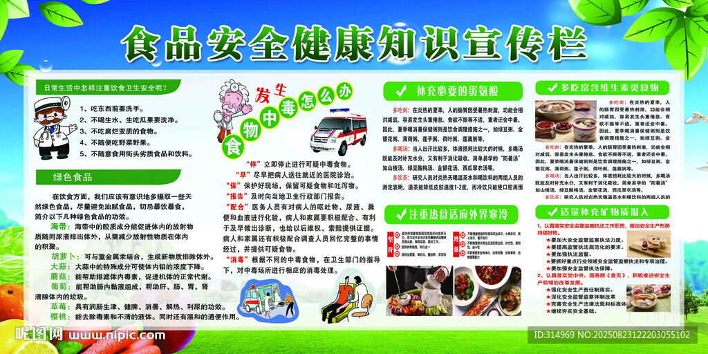 食品安全健康知識(shí)宣傳欄