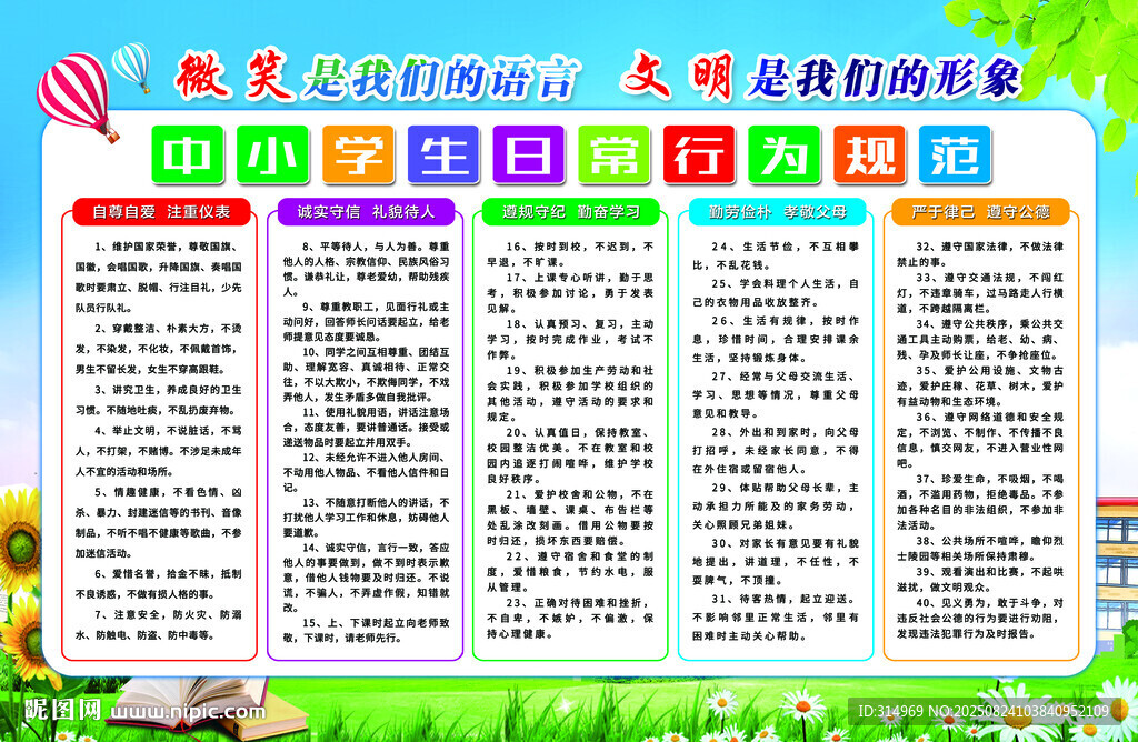 小學(xué)生日常行為規(guī)范海報