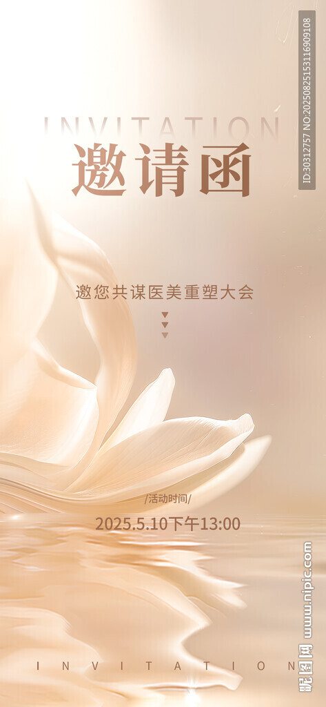 優(yōu)雅蓮花邀請函背景圖