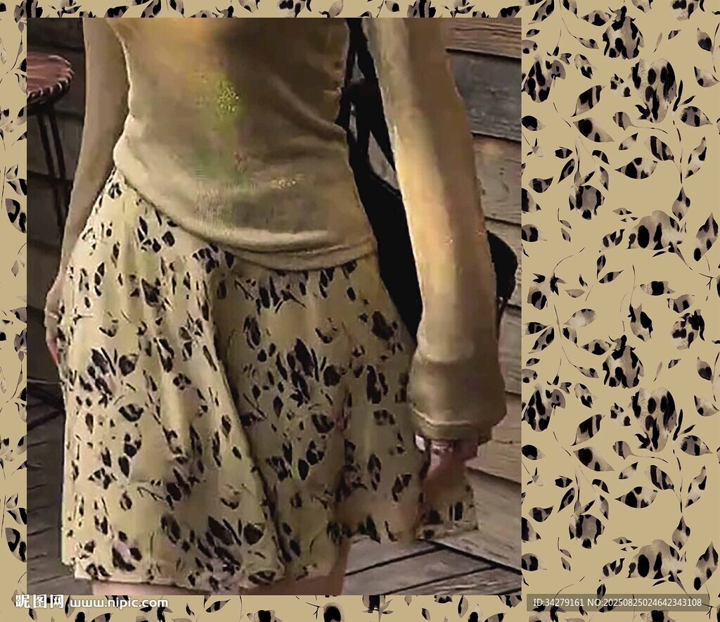 復(fù)古風(fēng)豹紋花