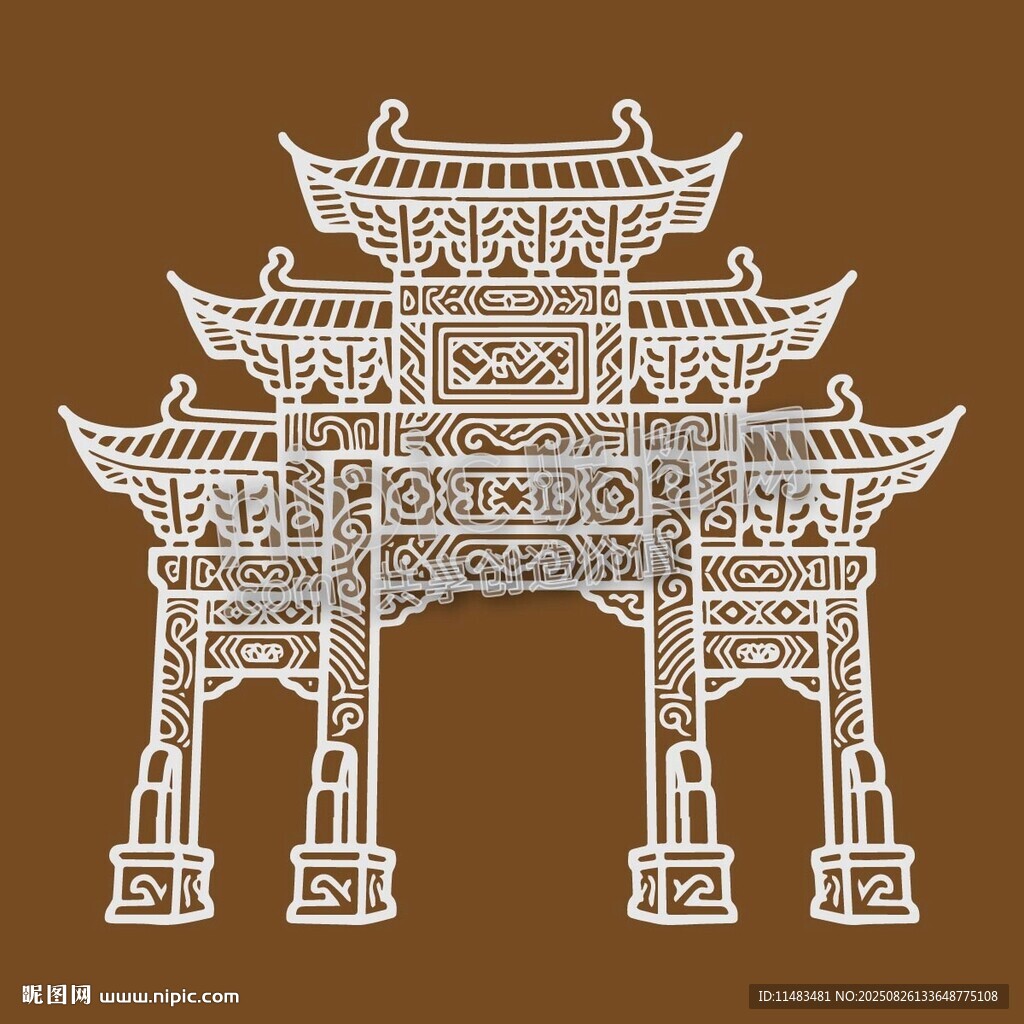 中式傳統(tǒng)牌坊建筑