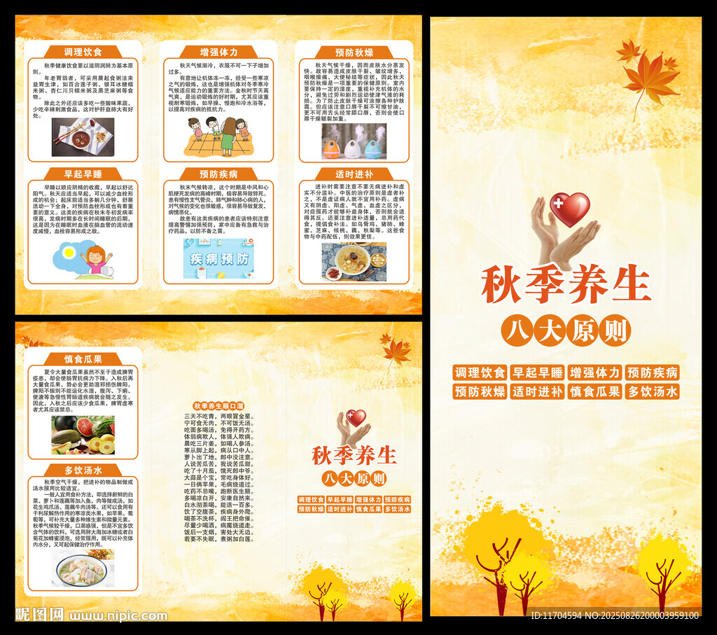 秋季養(yǎng)生知識三折頁