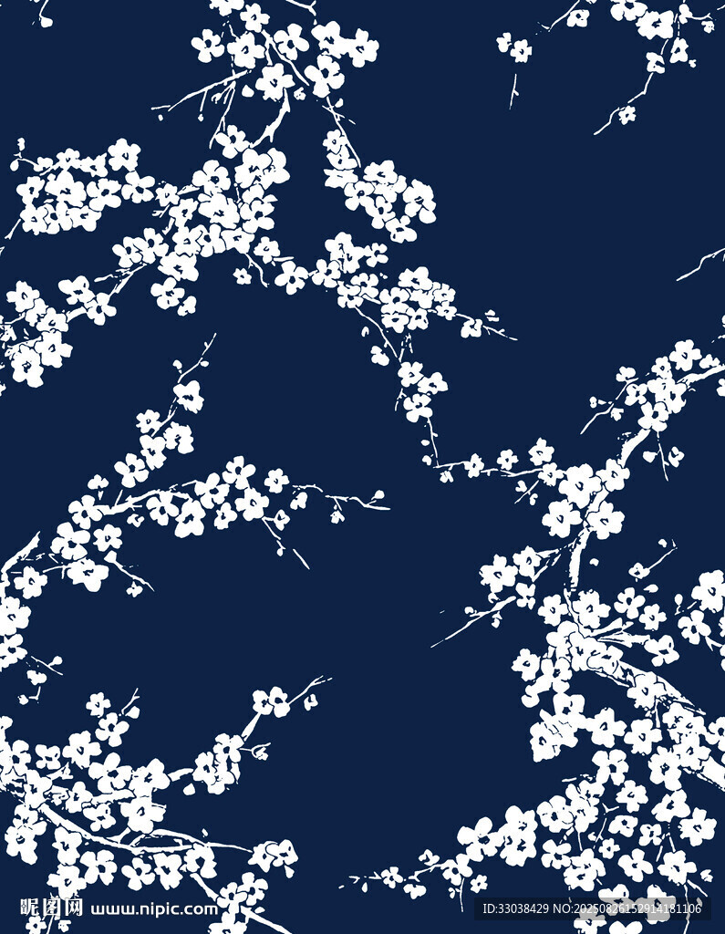 深藍(lán)背景白色碎花圖案