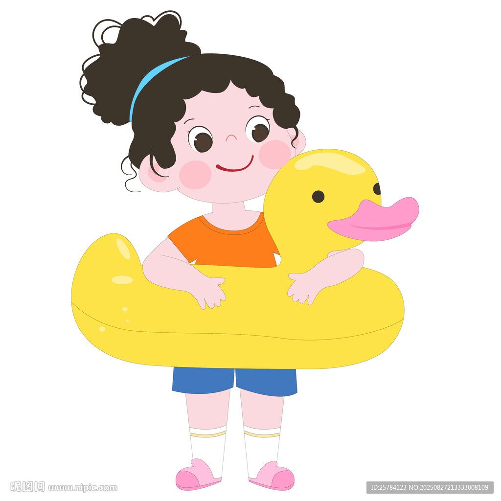 運(yùn)動(dòng)會(huì)體育課帶救生圈學(xué)游泳女孩