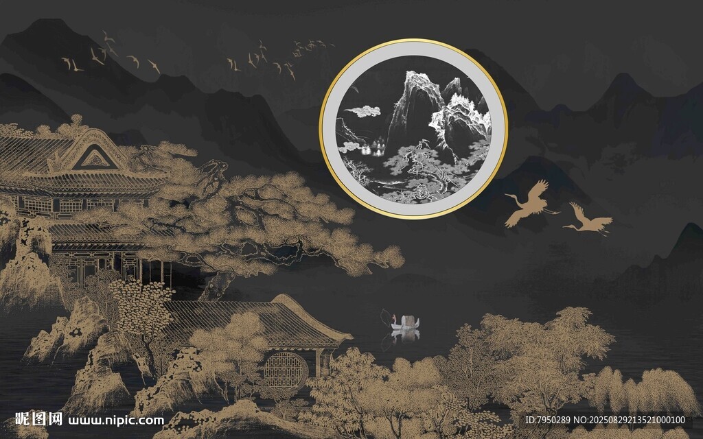 古風(fēng)山水意境插畫