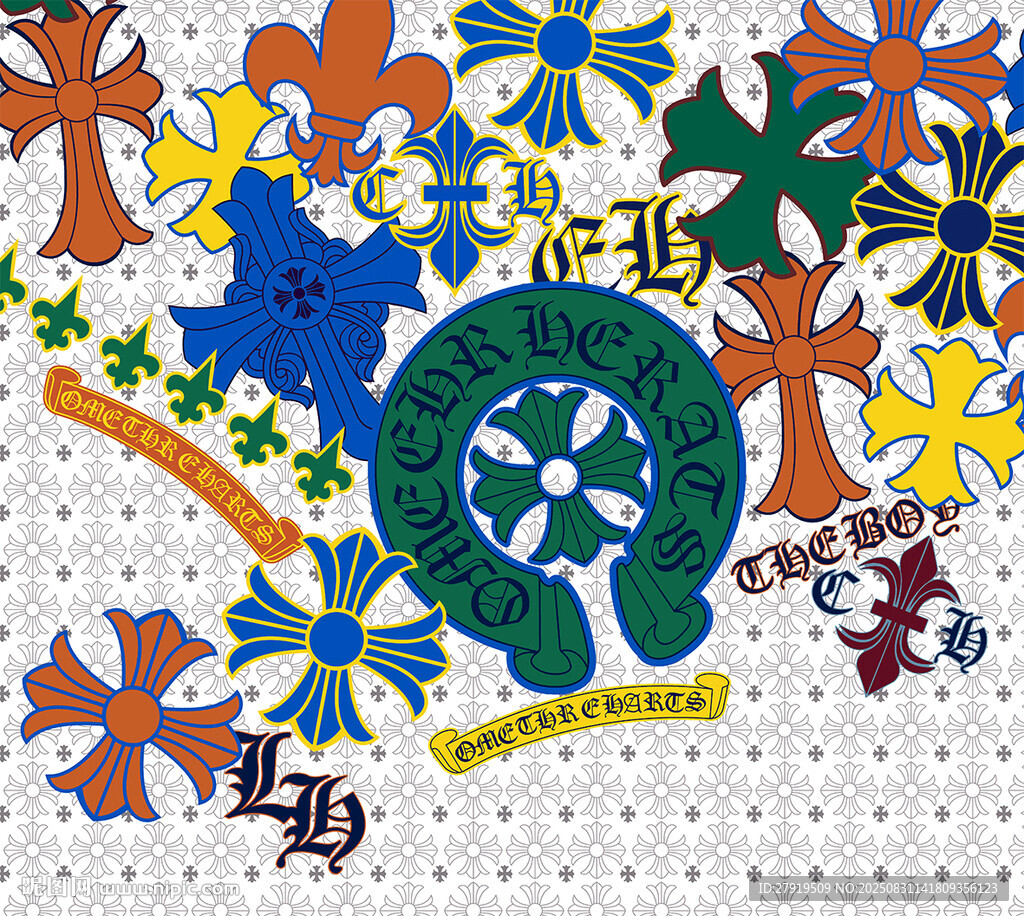 多彩刺繡圖案裝飾設(shè)計
