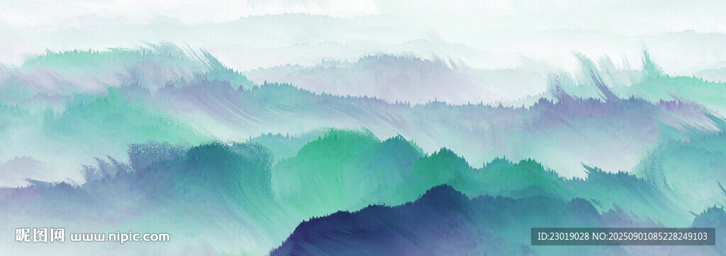 水墨風(fēng)格山巒風(fēng)景圖