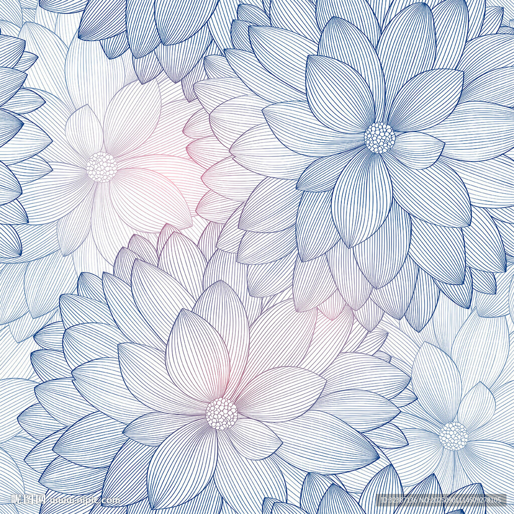 淡藍(lán)花卉圖案背景紋理