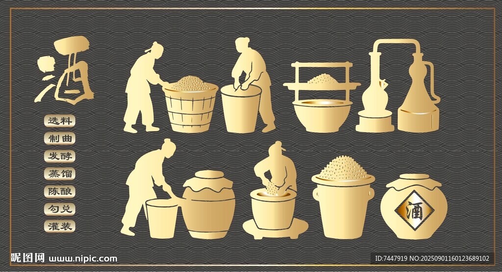 古代釀酒場景剪影