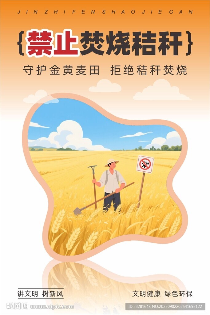 禁止焚燒秸稈宣傳牌