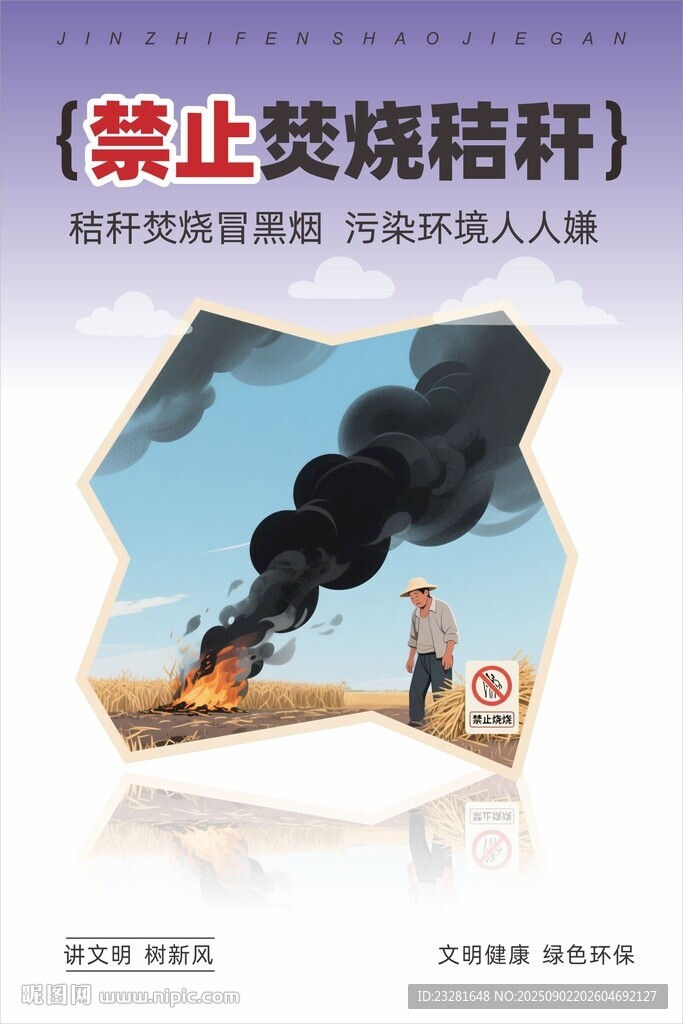 禁止焚燒秸稈宣傳海報