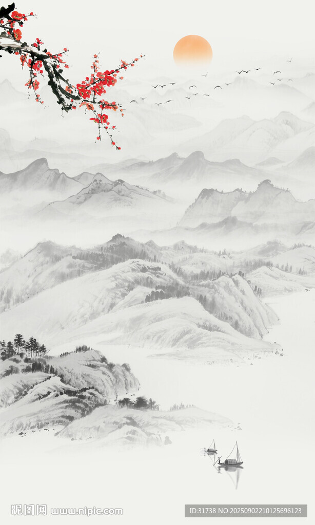 古風(fēng)水墨山水背景