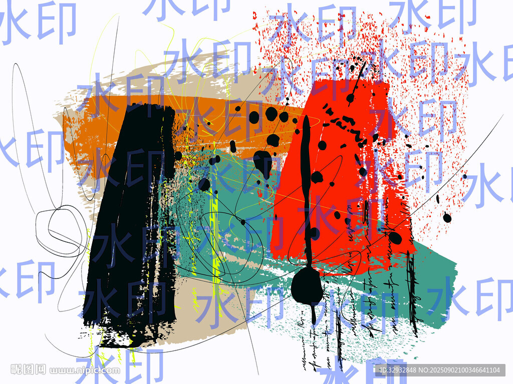 抽象水彩筆觸藝術(shù)畫作