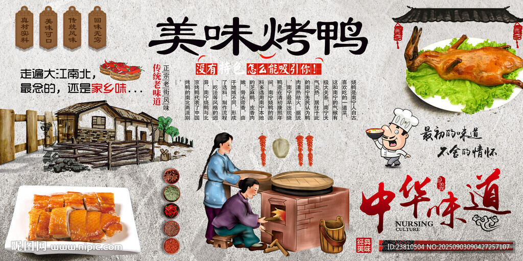 烤鴨背景墻