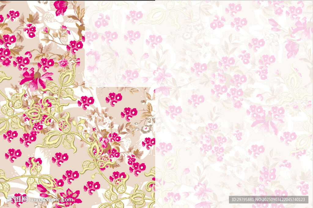 粉色花卉背景圖案