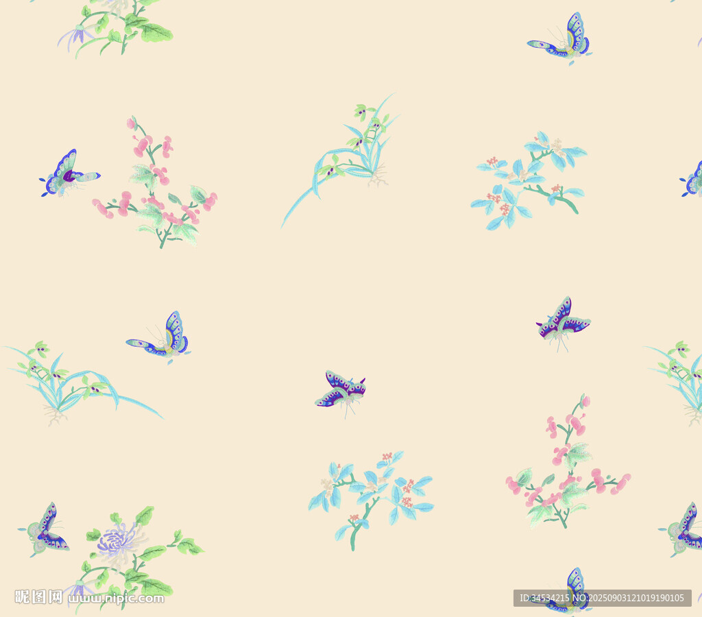花鳥圖案清新自然風(fēng)背景