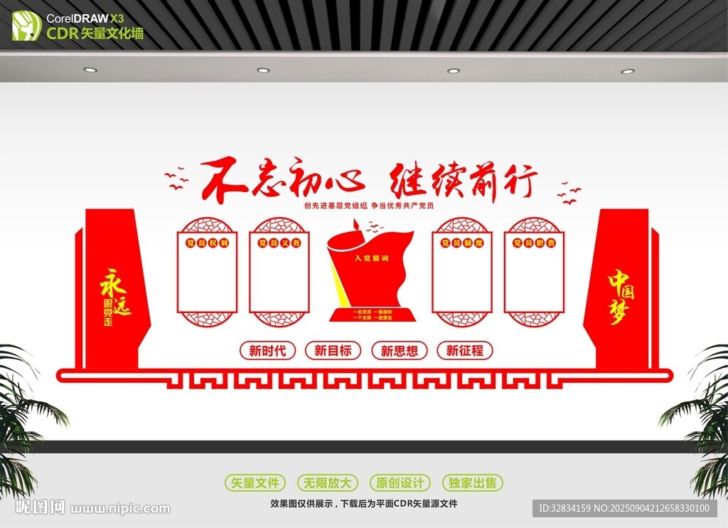 不忘初心主題文化墻