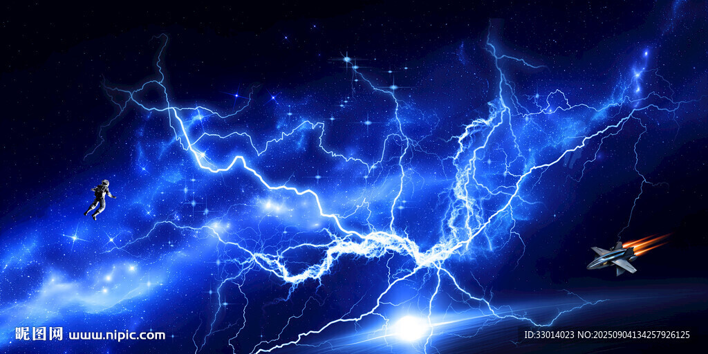 閃電星空