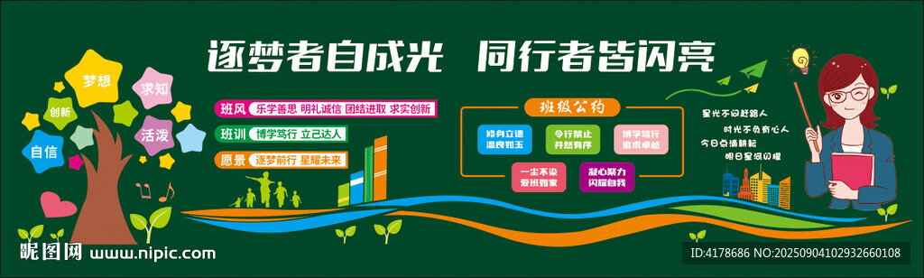 初中小學(xué)黑板報文化墻