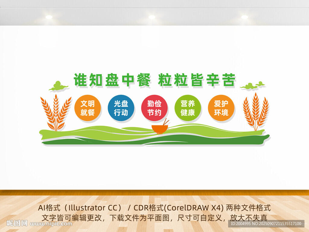 健康食堂文明用餐宣傳墻