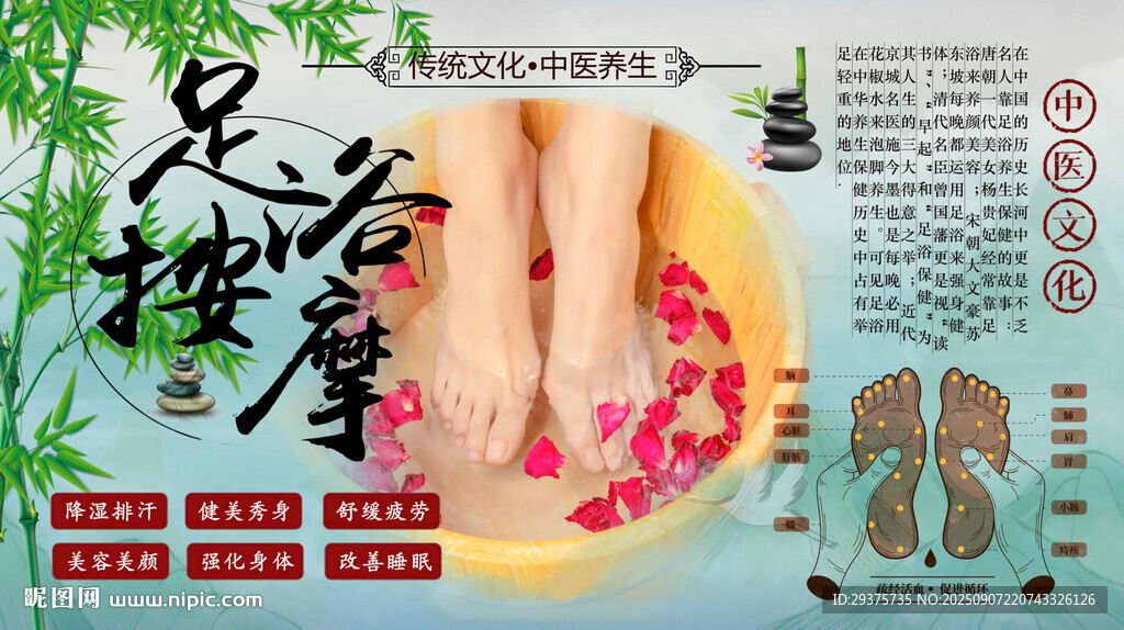 足浴按摩背景墻