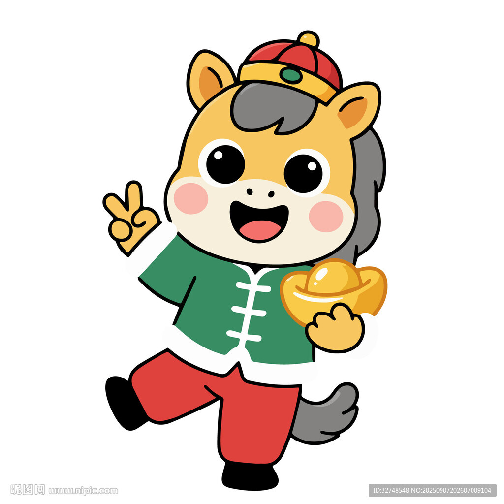 卡通小馬拜年啦2026年馬年