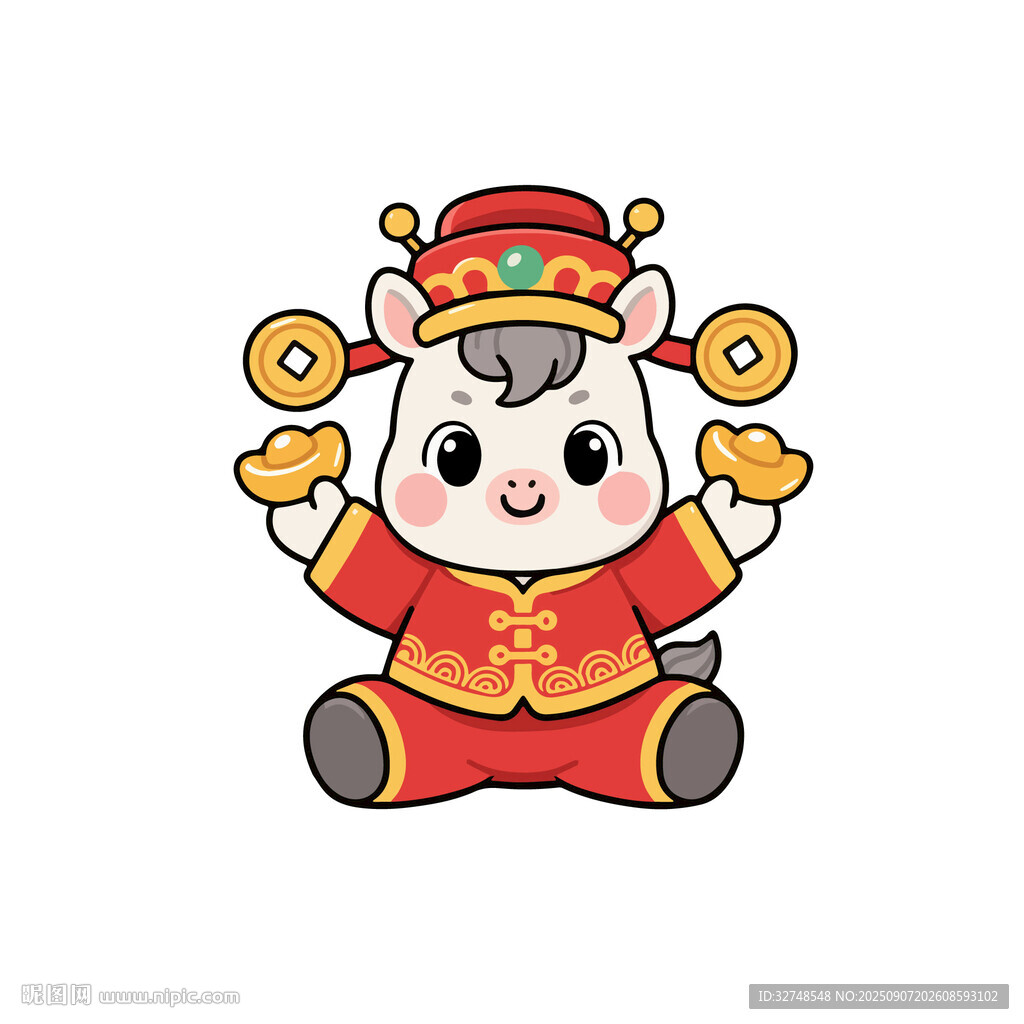 招財(cái)小牛賀歲卡通形象