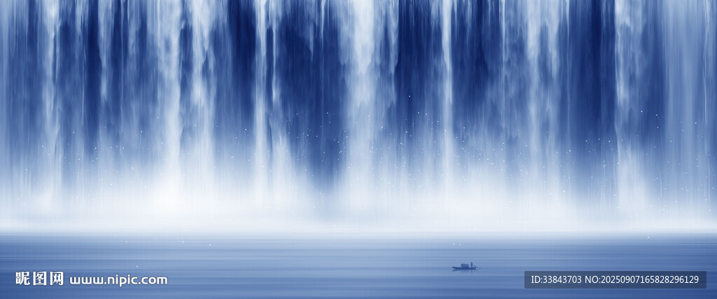 流水生財(cái)瀑布山水圖