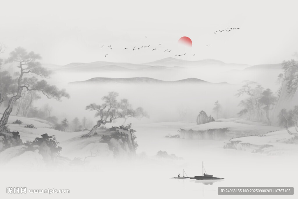 意境山水背景墻