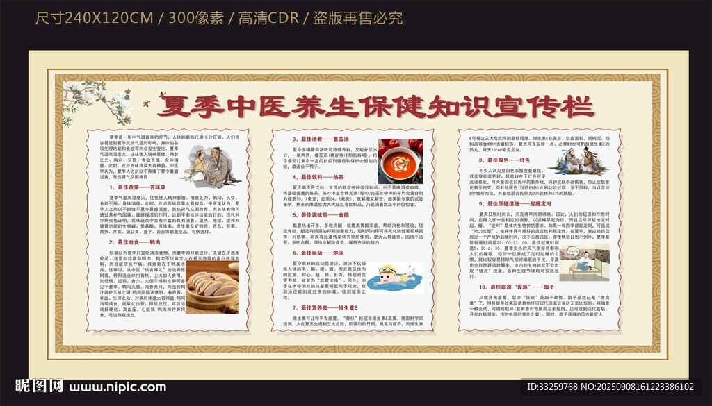 夏季中醫(yī)養(yǎng)生保健知識宣傳欄