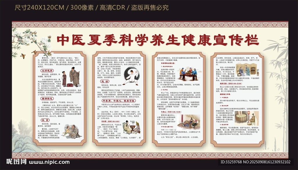 中醫(yī)夏季科學(xué)養(yǎng)生健康宣傳欄