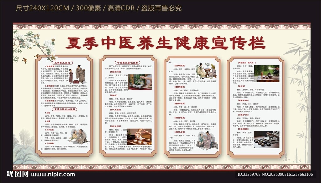 夏季中醫(yī)養(yǎng)生健康宣傳欄