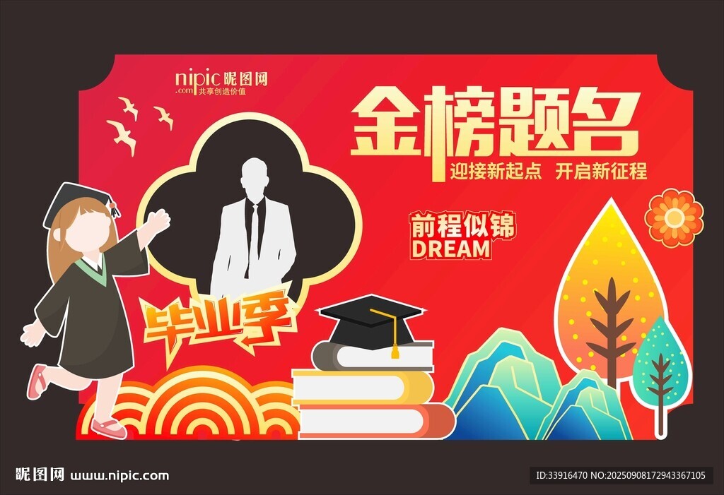金榜題名喜慶海報(bào)拍照框設(shè)計(jì)