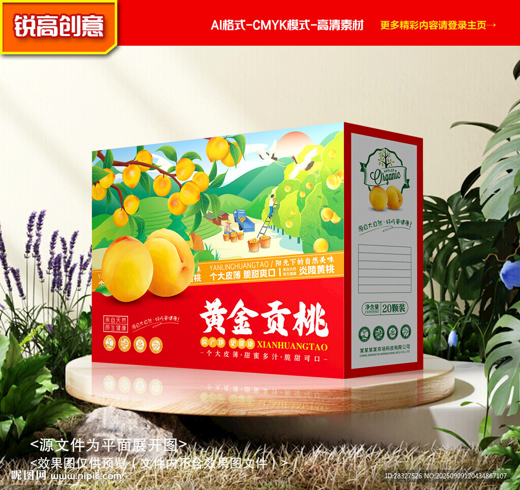 黃桃包裝 桃子禮盒