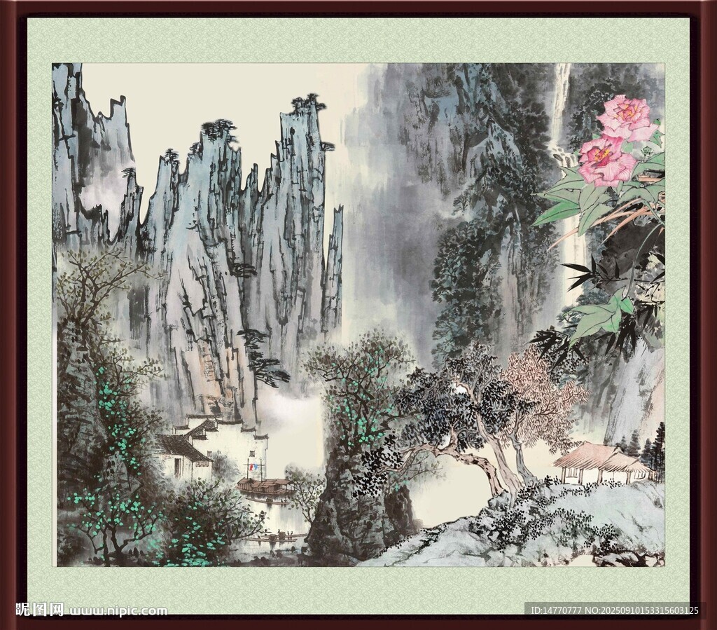 水墨山水國畫風(fēng)景圖