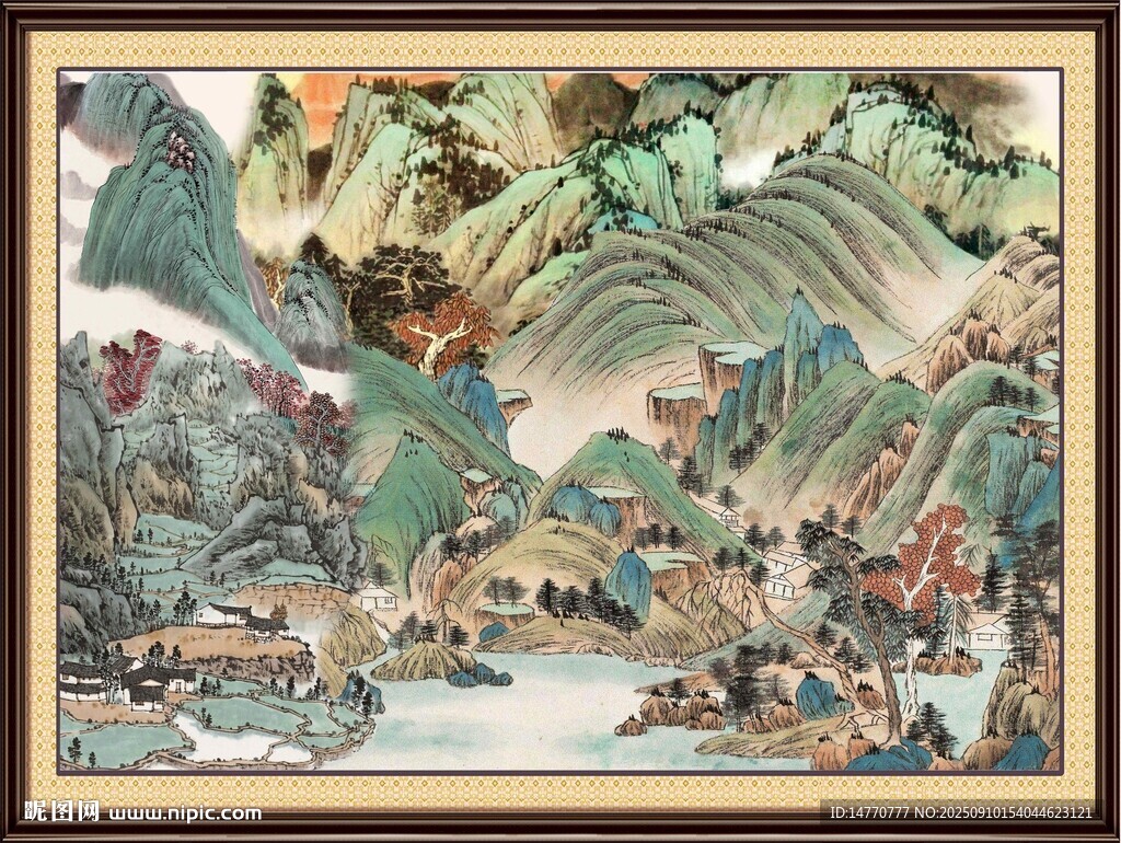 古典山水人物繪畫作品