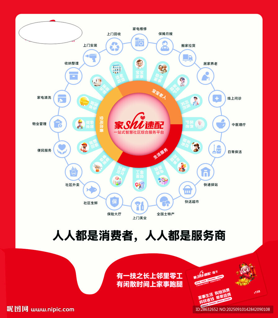 家政圓形海報(bào)