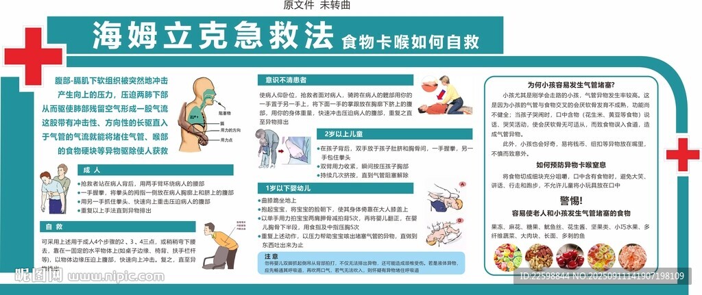 海姆立克急救法 文化墻 海報 