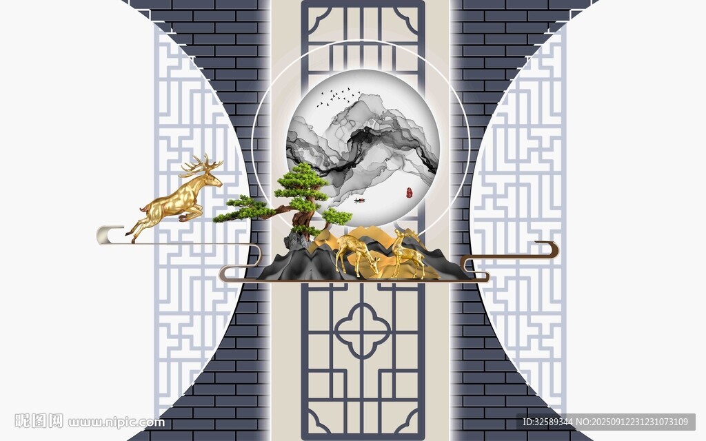 中式古典花鳥(niǎo)裝飾畫