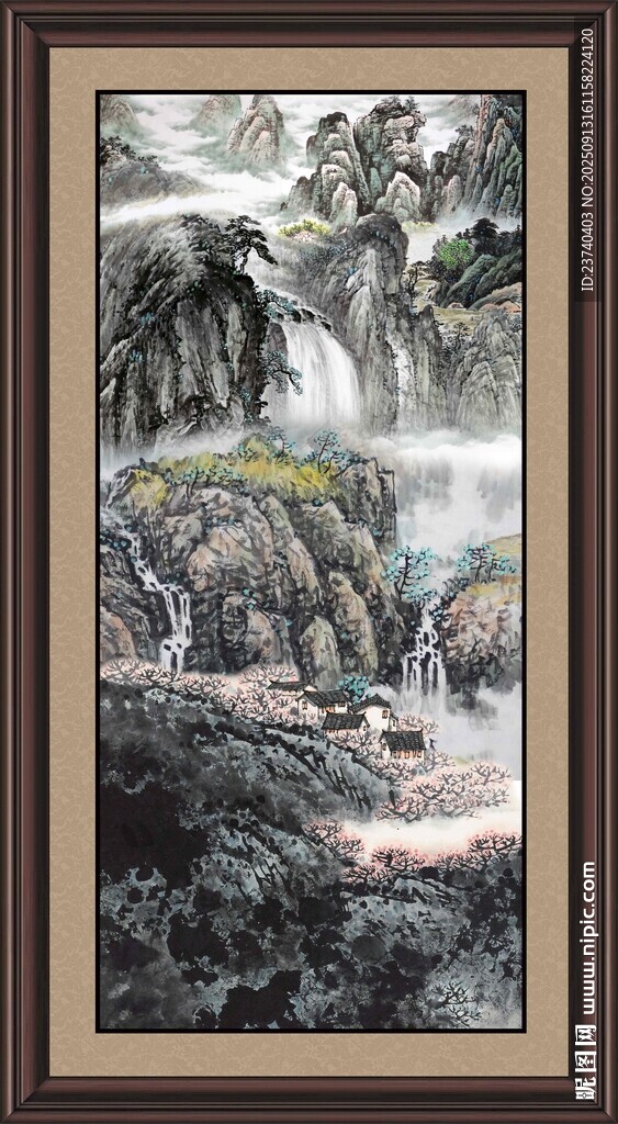 中式山水墨畫(huà)