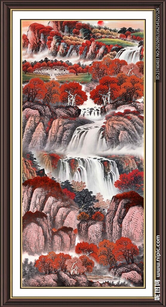 中式山水國畫裝飾畫