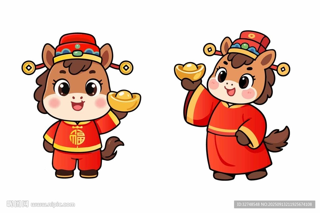 可愛生肖馬卡通形象