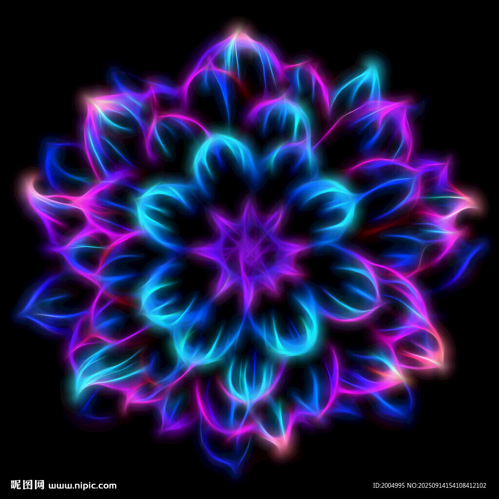 炫彩發(fā)光花朵圖案