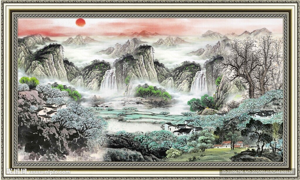 中式山水墨畫意境