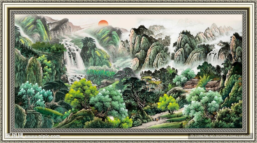 中式山水國(guó)畫(huà)風(fēng)景圖