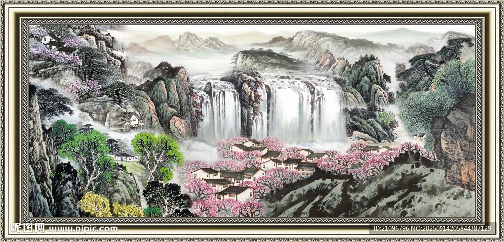 山水國(guó)畫(huà)美景圖