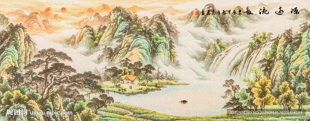 聚寶盆中堂畫