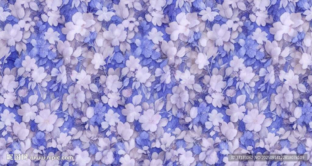 藍(lán)白花 扎染花