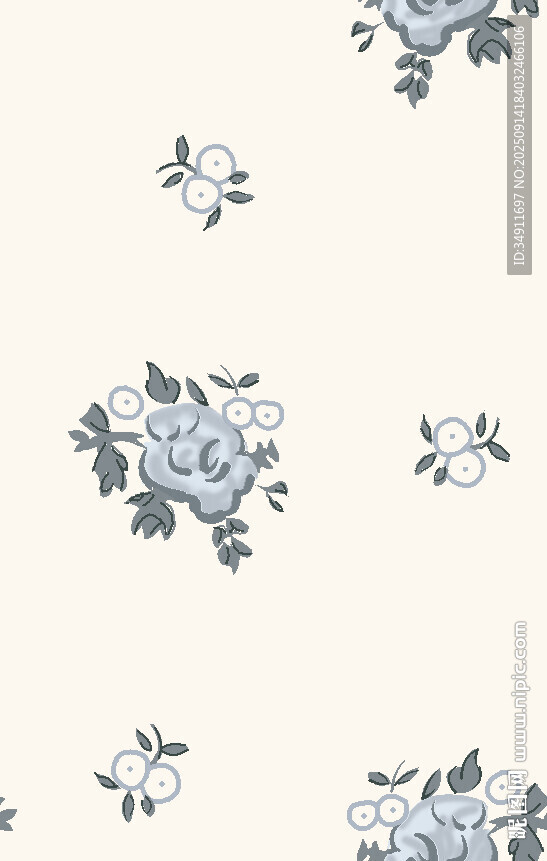 藍白花卉圖案背景紋理