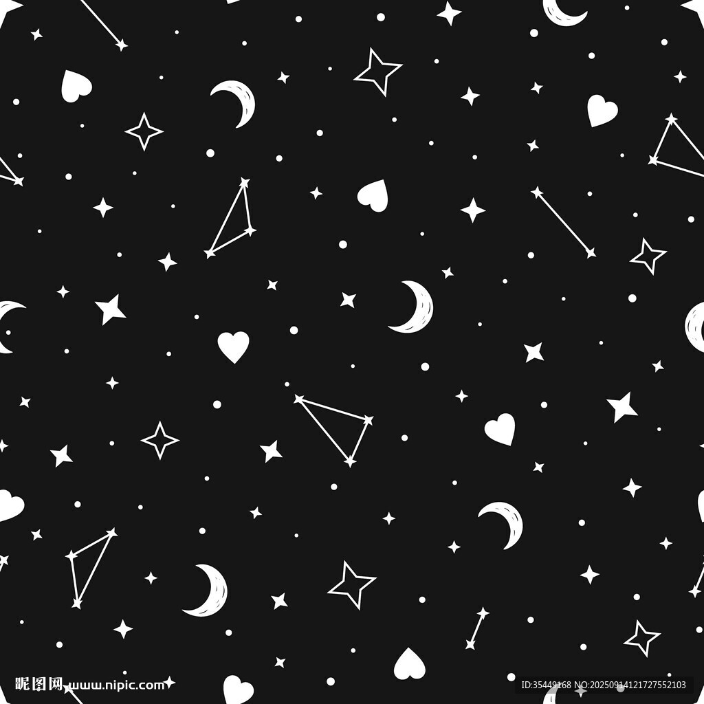 星空元素無縫圖案背景